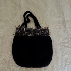 Elegant Black Women's Bag (Felted Wool)